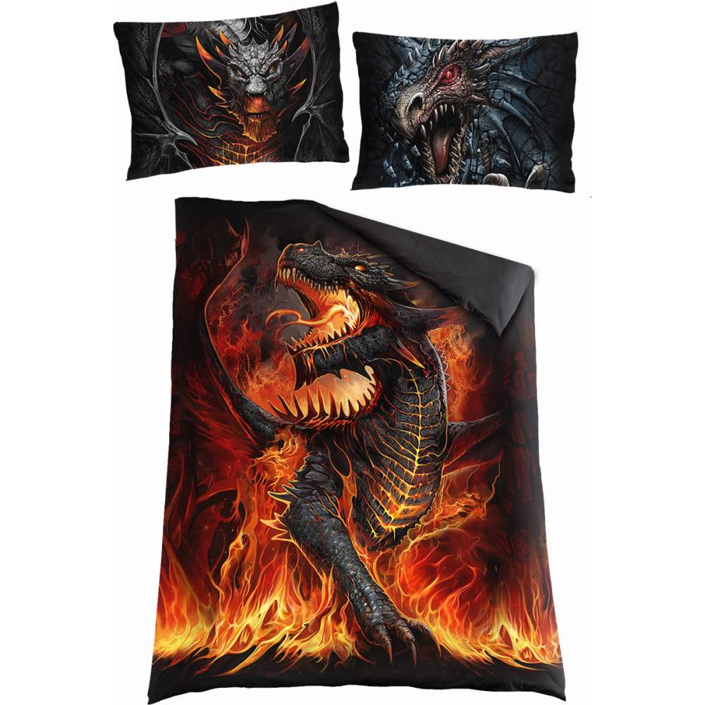 Spiral - DRACONIS Dekbedovertrekset - Eenpersoons - Zwart